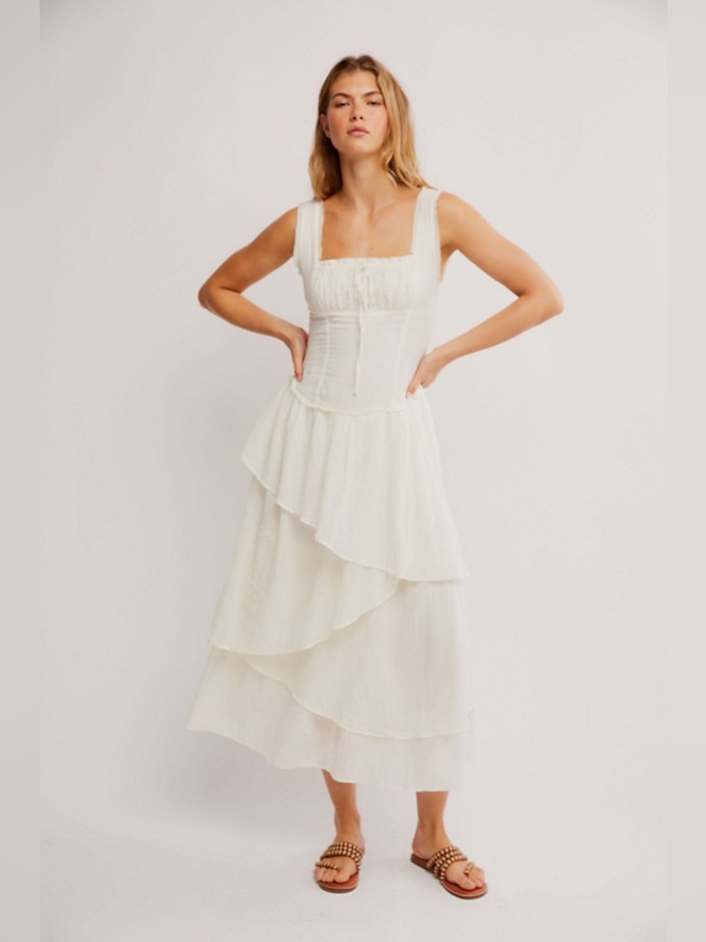 Free People In My Dreams Midi Dress in Ivory